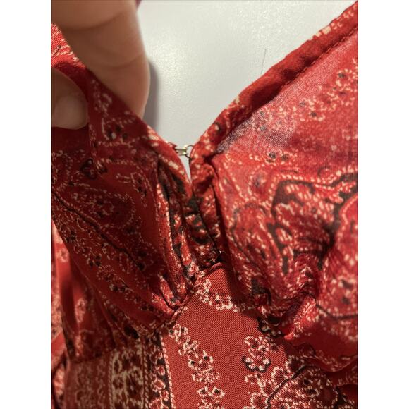 NWOT Free People Mirage Maxi Dress Size 8 MSRP: $198 Brick Red Paisley Boho - Picture 11 of 16